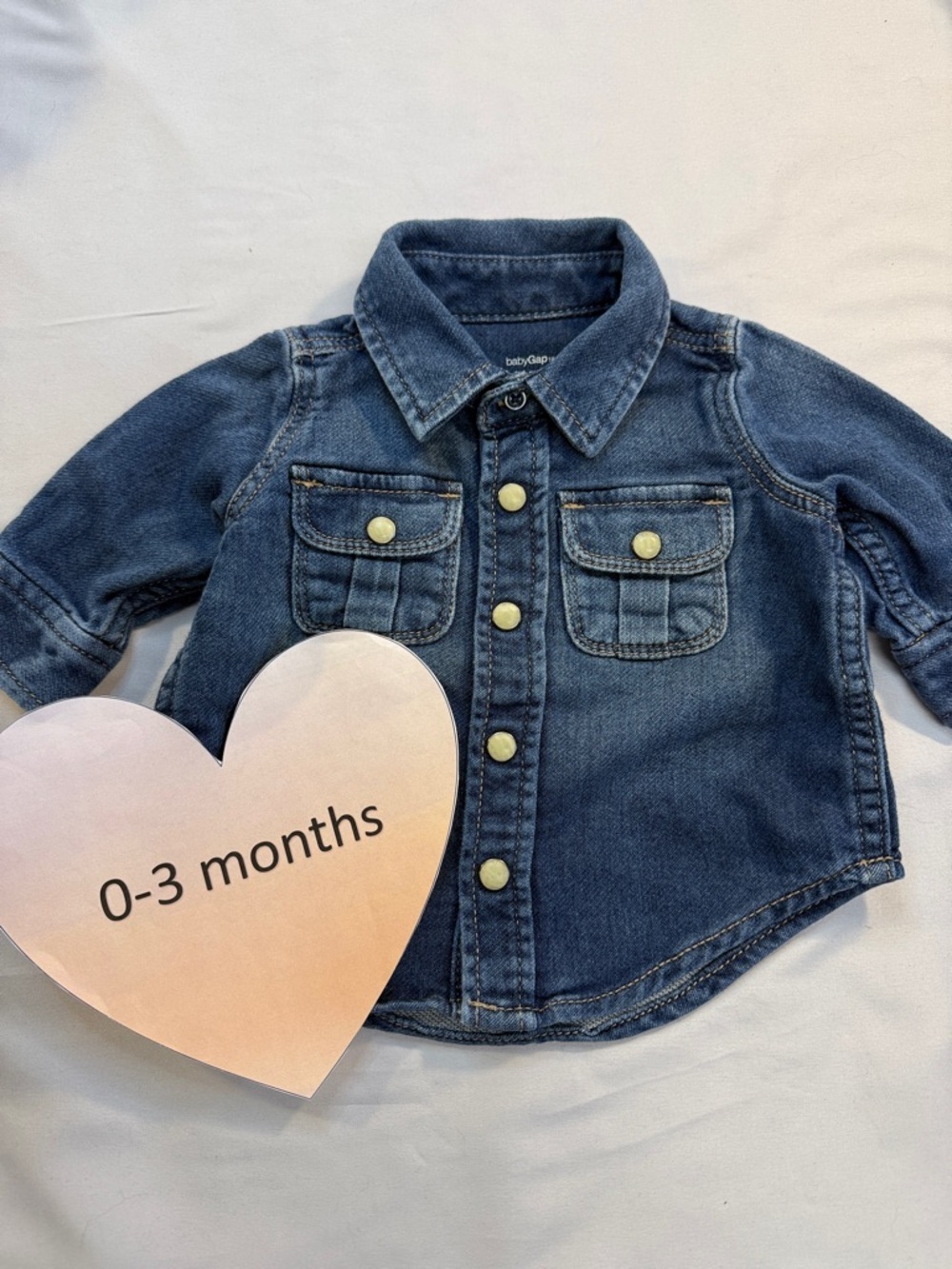 GAP - Newborn Blue Button down (snaps) Denim shirt